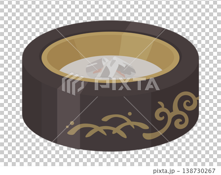 炭が灰になった火桶のイラスト素材 138730267