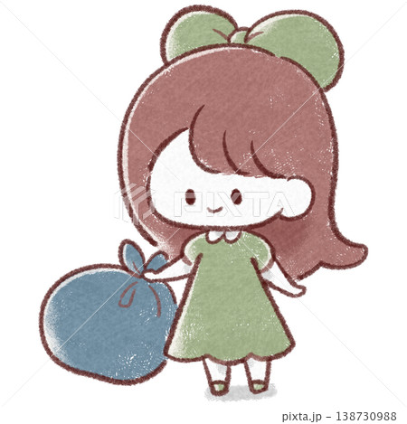 ゴミ出しする女の子 138730988