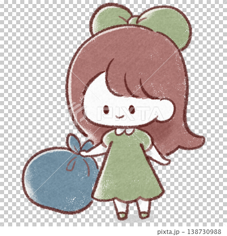 ゴミ出しする女の子 138730988