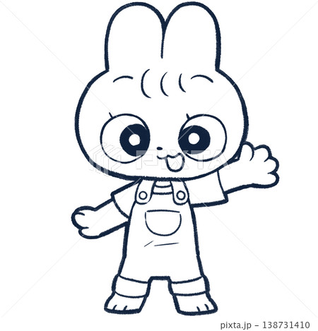 ウサギのシンプルな線画イラスト ウサギのシンプルな線画イラスト 138731410
