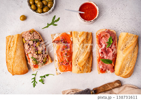 Variety of sandwiches for breakfast Variety of sandwiches for breakfast 138731611