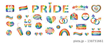 LGBTQ Pride Rainbow Elements Set LGBTQ Pride Rainbow Elements Set 138731661