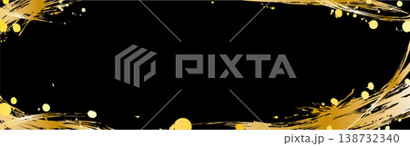 筆タッチの金のラインの背景イラスト 138732340