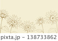 レトロなひまわりの線画の背景 138733862