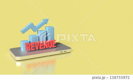 Business Revenue Growth Concept With Rising Chart And Digital Platform 3d render. 138733972