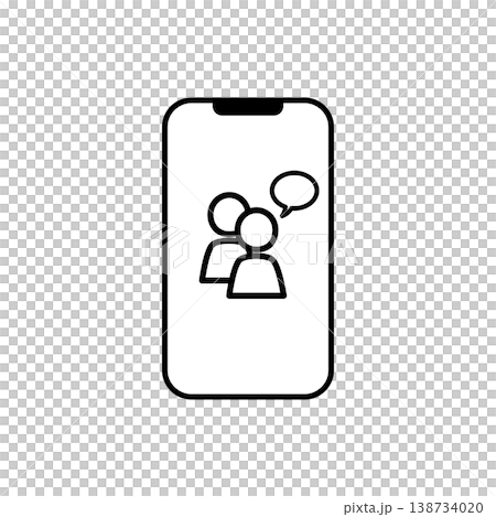 Illustrations of group chats and communities on smartphones Illustrations of group chats and communities on smartphones 138734020