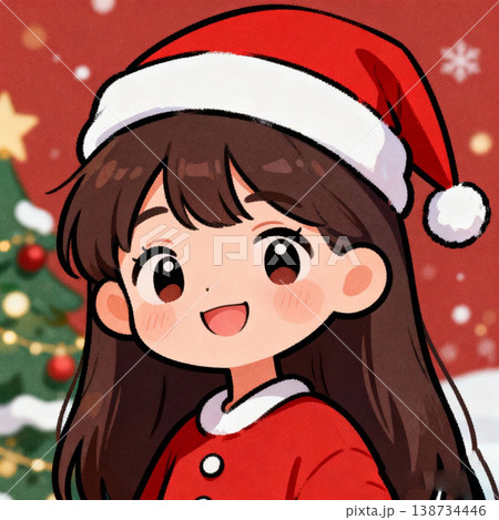 クリスマスにサンタのコスプレをした女の子 138734446