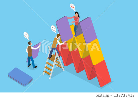 3D Isometric Flat Vector Illustration of Partnership, People Piece Together Puzzles, Team Collaboration 3D Isometric Flat Vector Illustration of Partnership, People Piece Together Puzzles, Team Collaboration 138735418
