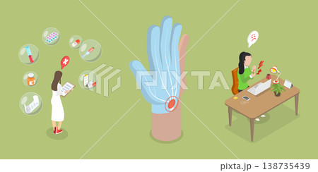 3D Isometric Flat Vector Illustration of Carpal Tunnel Syndrome, Pain in Arm 3D Isometric Flat Vector Illustration of Carpal Tunnel Syndrome, Pain in Arm 138735439