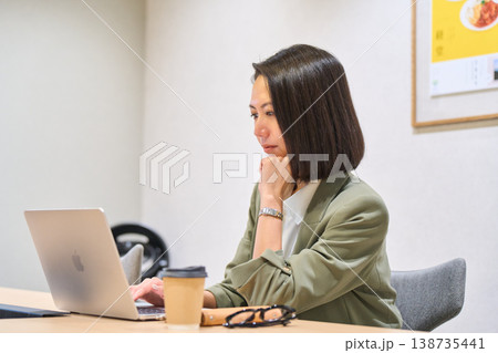 オンライン会議を行うIT企業の女性 オンライン会議を行うIT企業の女性 138735441
