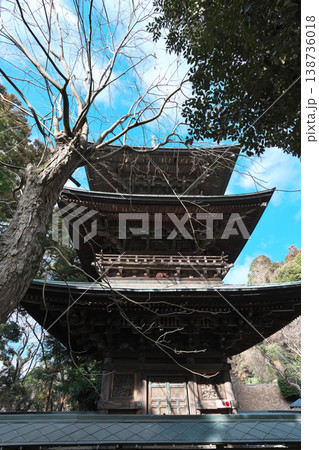 桜川市　椎尾山　薬王院　ひな祭り　三重塔　晴天 138736018
