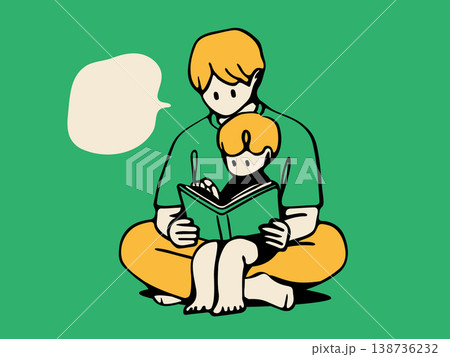 絵本をよむ親子 読み聞かせ 読書タイム 絵本をよむ親子 読み聞かせ 読書タイム 138736232