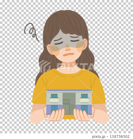 アパートに住んだ事を、後悔している女性のイラスト 138736502