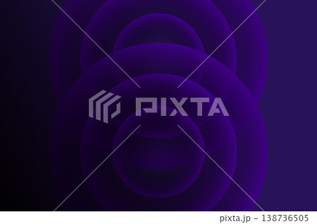 Futuristic abstract purple background with deep gradient circles. Glowing vibrant violet spheres for creative graphic design 138736505
