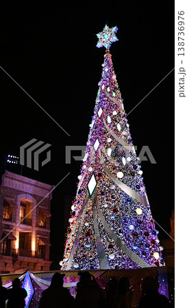テーマパークの大きなクリスマスツリー テーマパークの大きなクリスマスツリー 138736976