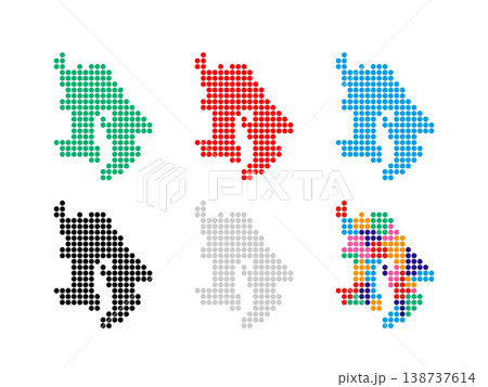 ドット絵の地図_鹿児島県_丸ドット-01 ドット絵の地図_鹿児島県_丸ドット-01 138737614