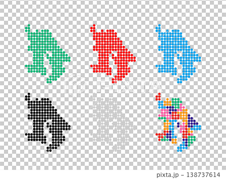 ドット絵の地図_鹿児島県_丸ドット-01 ドット絵の地図_鹿児島県_丸ドット-01 138737614