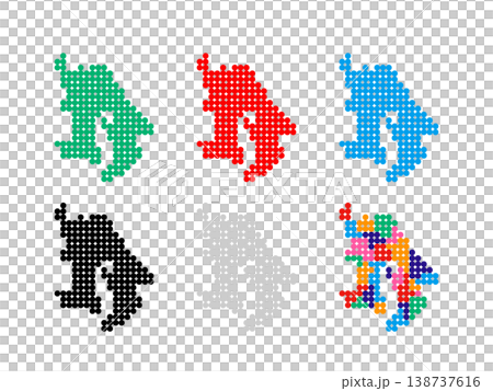 Pixel art map of Kagoshima Prefecture - Circle Dot - 03 138737616