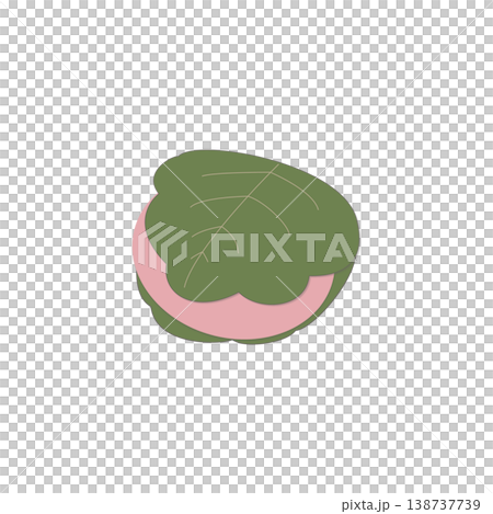 柏餅(ピンク）　和菓子 イラスト かわいい シンプル 透過素材 138737739
