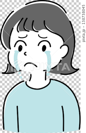 Simple illustration of a woman crying (emotion, stress, anxiety, trouble, relationships, character image) Simple illustration of a woman crying (emotion, stress, anxiety, trouble, relationships, character image) 138738045