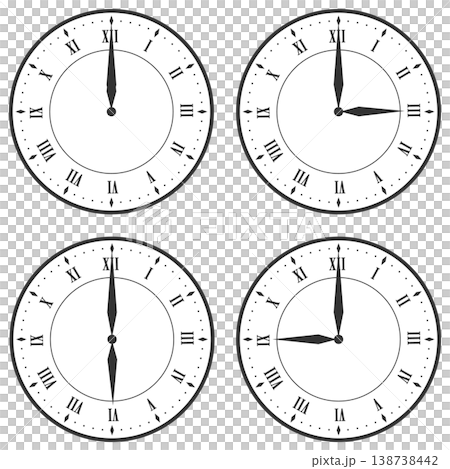 一套4個帶有羅馬數字的古董鐘 138738442