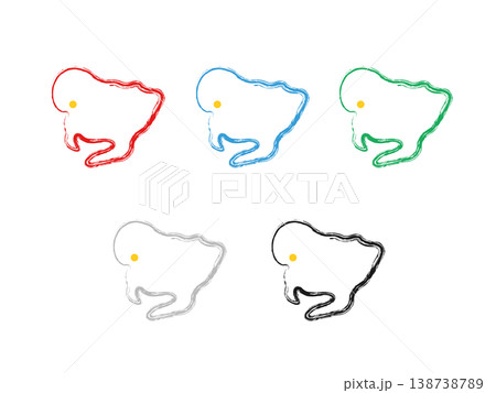 県庁入りデザイン地図_愛知県_筆描き 県庁入りデザイン地図_愛知県_筆描き 138738789