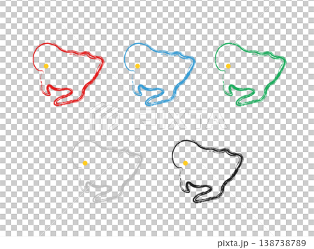 県庁入りデザイン地図_愛知県_筆描き 県庁入りデザイン地図_愛知県_筆描き 138738789
