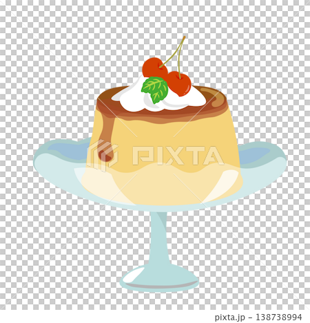 An illustration of pudding on a slightly fancy plate. An illustration of pudding on a slightly fancy plate. 138738994