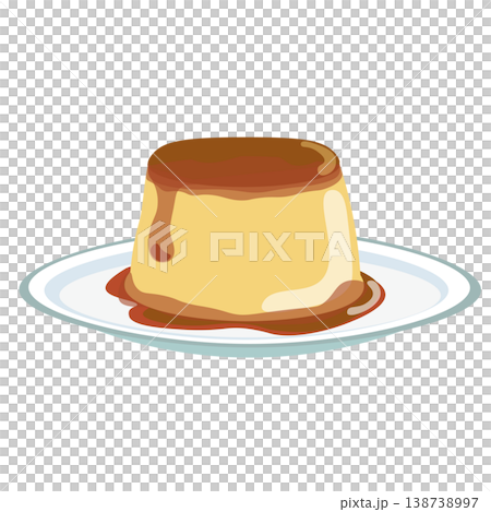 お皿にのったプリンのイラスト お皿にのったプリンのイラスト 138738997