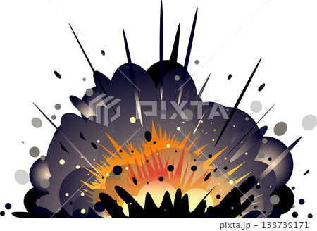 爆発のエフェクトイラストセット:クリーンパス・レイヤー整理済みベクター素材 爆発のエフェクトイラストセット:クリーンパス・レイヤー整理済みベクター素材 138739171