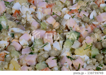 Nutritious meal options. Proteinrich egg and ham salad. Flavorful salad loaded with herbs and proteins. Wholesome egg and ham dish packed with vibrant herbs and proteins Nutritious meal options. Proteinrich egg and ham salad. Flavorful salad loaded with herbs and proteins. Wholesome egg and ham dish packed with vibrant herbs and proteins 138739749