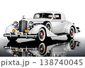 Stunning white 1936 Packard classic car coupe, showcasing timeless luxury and vintage design. Perfect for automotive enthusiasts and historical themes. 138740045