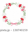 カーネーションリース 母の日水彩フレーム 138740159