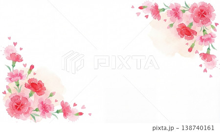 母の日フレーム カーネーション水彩飾り枠 138740161