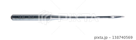sewing needle close-up on white isolated background sewing needle close-up on white isolated background 138740569