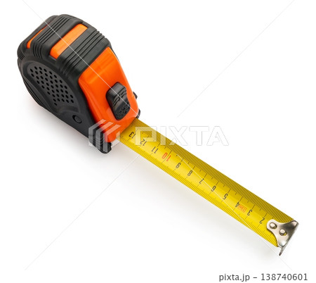 Construction tape measure clipping path isolated on white background 138740601