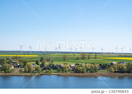 rapeseed field and wind generators 138740643