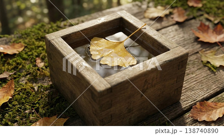 升とイチョウの葉 138740890