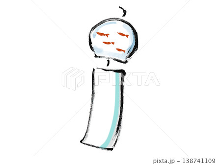 風鈴　筆書きイラスト 138741109