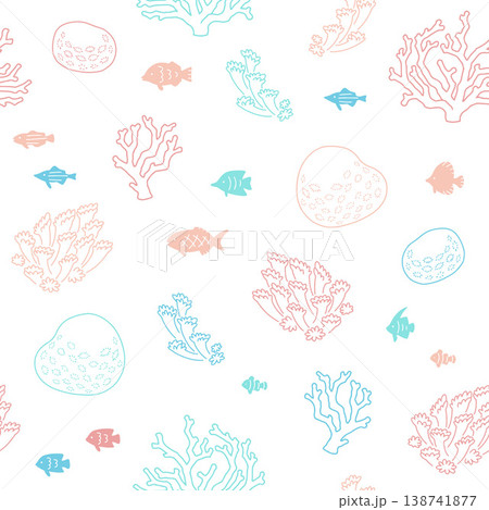 サンゴと海の生き物のパターン 138741877