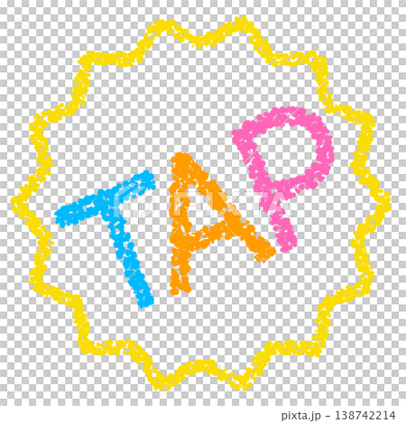Crayon-style hand-drawn stamp-like lettering - TAP Crayon-style hand-drawn stamp-like lettering - TAP 138742214