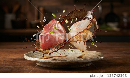 初鰹と桜鯛の刺身 138742368