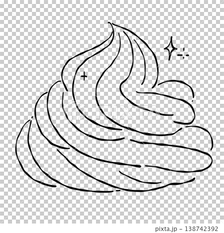 Whipped Cream Swirl Dollop Classic French Chantilly Cream Dessert Topping Elegant Patisserie Bakery Line Art Illustration Whipped Cream Swirl Dollop Classic French Chantilly Cream Dessert Topping Elegant Patisserie Bakery Line Art Illustration 138742392