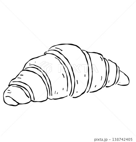 Fresh Baked French Butter Croissant Classic European Bakery Breakfast Pastry Vintage Patisserie Line Art Illustration Fresh Baked French Butter Croissant Classic European Bakery Breakfast Pastry Vintage Patisserie Line Art Illustration 138742405