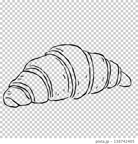 Fresh Baked French Butter Croissant Classic European Bakery Breakfast Pastry Vintage Patisserie Line Art Illustration Fresh Baked French Butter Croissant Classic European Bakery Breakfast Pastry Vintage Patisserie Line Art Illustration 138742405