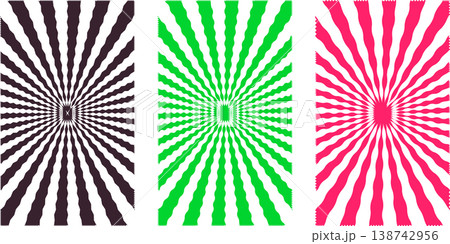 Set of Sun ray retro background burst light. Sunrise or sunset retro summer design Set of Sun ray retro background burst light. Sunrise or sunset retro summer design 138742956