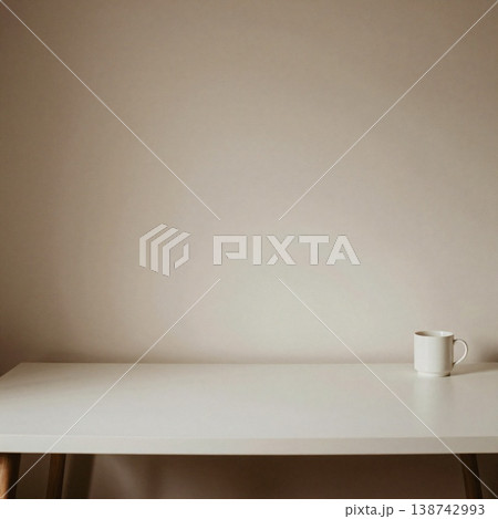 ホームオフィス・デスクセットアップ・ミニマル・余白多め構図 138742993