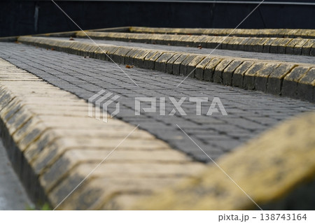 Brick Paved Surface Pattern Texture Close Up 138743164