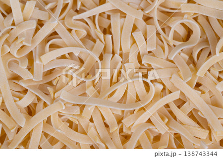 Minimalist egg noodles pattern. Modern depiction of egg noodle textures. Detailed study of contemporary egg noodle surface with ribbonlike shapes and light dusting Minimalist egg noodles pattern. Modern depiction of egg noodle textures. Detailed study of contemporary egg noodle surface with ribbonlike shapes and light dusting 138743344