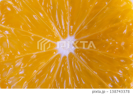 Close ripe orange segment gleaming, pastry chef prepping garnish concept, crystalline juice beads and delicate pith create refined culinary texture for desserts Close ripe orange segment gleaming, pastry chef prepping garnish concept, crystalline juice beads and delicate pith create refined culinary texture for desserts 138743378